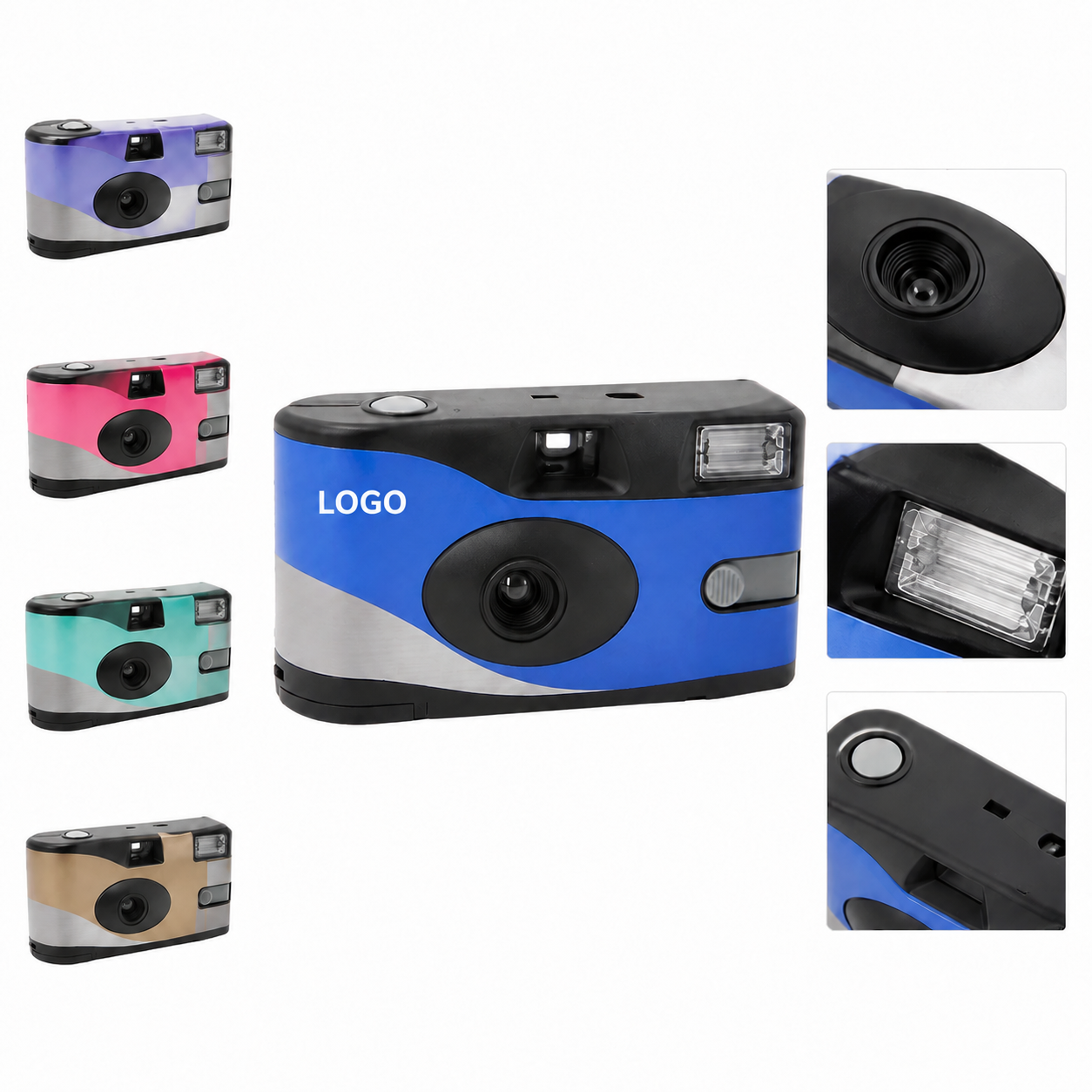 12-Exposure Single-Use Analog Film Camera with Built-in Flash