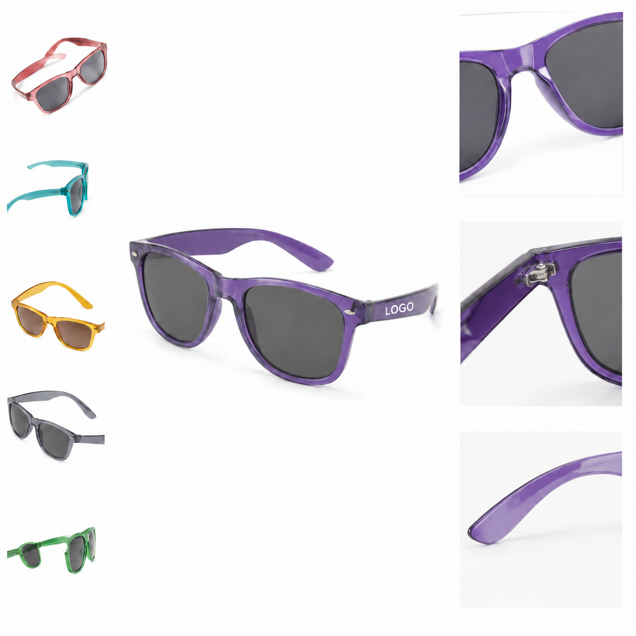 Multi-Tone Classic Silhouette Protective Sunglasses with Color-Matched Frames