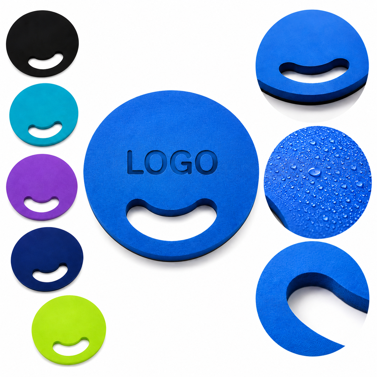 Vibrant Double-Sided Round Hand Fan with Integrated Die-Cut Handle