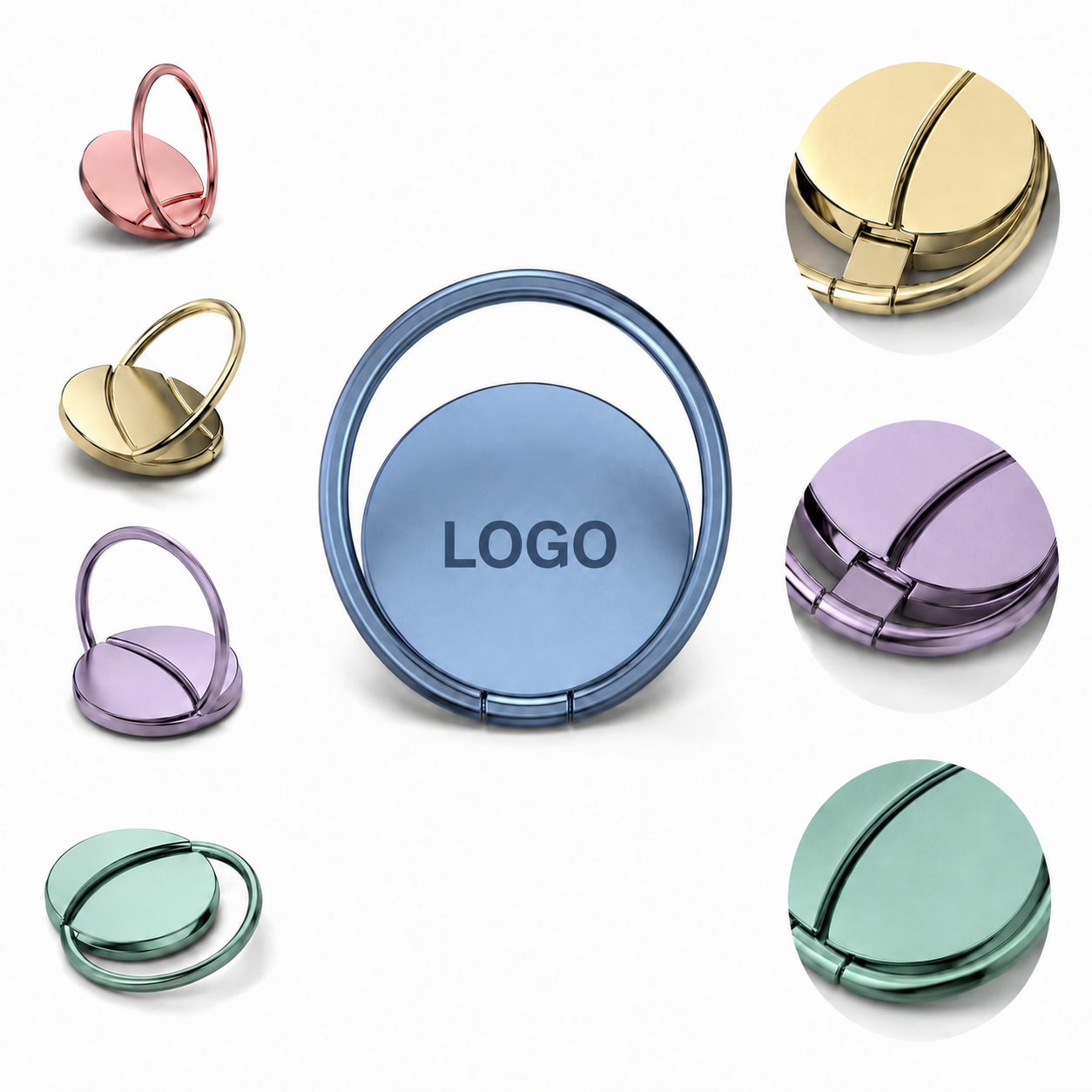 Rotatable Zinc Alloy Phone Ring Stand and Grip