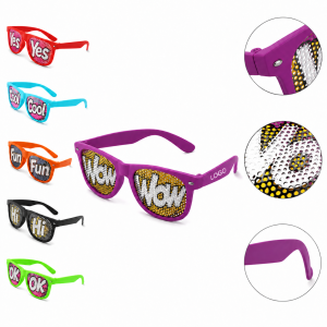 Full Color Lens Imprint Retro Sunglasses