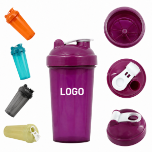 23oz Translucent Shaker Bottle with Integrated Strainer and Snap-Seal Lid