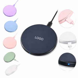 Circular Aluminum 15W Wireless Charging Station with Matte Finish