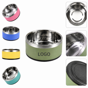 Heavy-Duty Stainless Steel Pet Feeding Bowl with Non-Slip Base